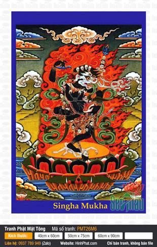 Dakini Simhamukha PMT26M6, tôn diện sư tử trắng phẫn nộ