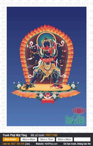 Tranh Thời Luân Kim Cang Kalachakra PMT17M8, thân tướng sắc xanh