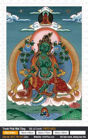 Đức Lục Độ Phật Mẫu Tara PMT21M25, nét vẽ Thangka tinh xảo
