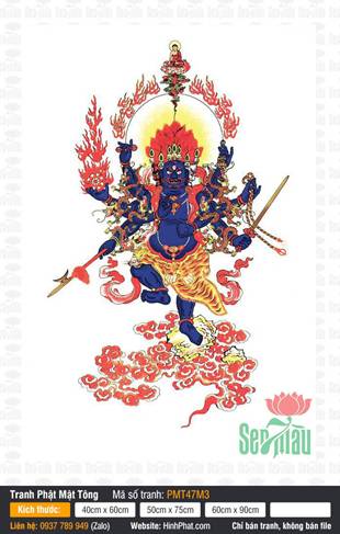 Tranh Uế Tích Kim Cang Ucchusma PMT47M3, tôn ảnh thân xanh phẫn nộ Tranh Uế Tích Kim Cang Ucchusma PMT47M3, tôn ảnh thân xanh phẫn nộ
