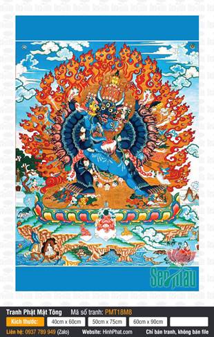 Vajrabhairava PMT18M8, diện tướng phẫn nộ hung tợn rực lửa