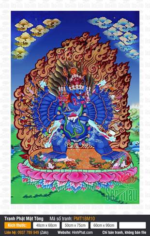 Vajrabhairava PMT18M10, tranh Hàng Phục Dạ Ma Yamantaka oai chấn