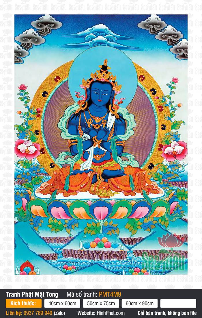 Vajradhara PMT4M9 Vajradhara PMT4M9 khắc họa Đức Kim Cương Trì mang sắc thân xanh sẫm uy nghiêm