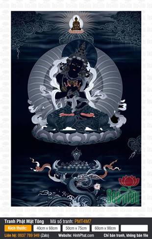Đức Phật Kim Cương Trì PMT4M7, phong cách thangka đen