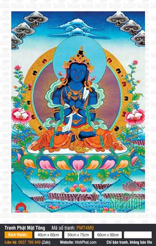 Vajradhara PMT4M9, tôn ảnh Kim Cương Trì nền mây huyền ảo