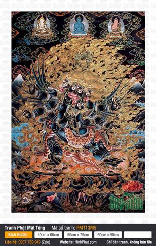 Kim Cang Phổ Ba PMT13M5, tranh Bản tôn phẫn nộ sắc xanh đen uy nghi Kim Cang Phổ Ba PMT13M5, tranh Bản tôn phẫn nộ sắc xanh đen uy nghi