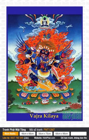 Vajrakilaya PMT13M7, diện phẫn nộ sắc thân xanh lam sẫm Vajrakilaya PMT13M7, diện phẫn nộ sắc thân xanh lam sẫm