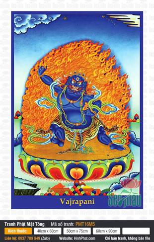 Kim Cương Thủ Bồ tát Vajrapani PMT16M5, sắc diện phẫn nộ xanh lam