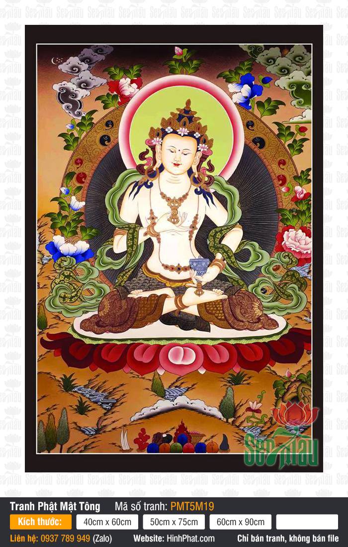 Vajrasattva PMT5M19 Vajrasattva PMT5M19 khắc họa Đức Kim Cang Tát Đỏa ngự trên tòa sen hồng trang nghiêm