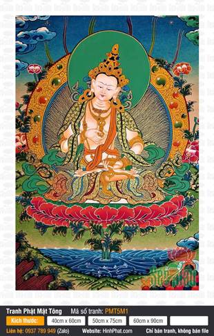 Vajrasattva PMT5M1, Thân Sắc Trắng Tọa Đài Sen Giữa Đại Dương