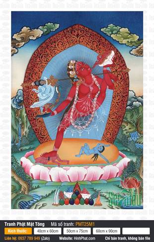 Vajrayogini PMT25M1, Thánh Nữ mang thân tướng sắc đỏ đứng thế vũ điệu